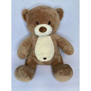 Build-A-Bear BAB Plush Velvet Hugs Heart Belly Button Tan Brown 2013